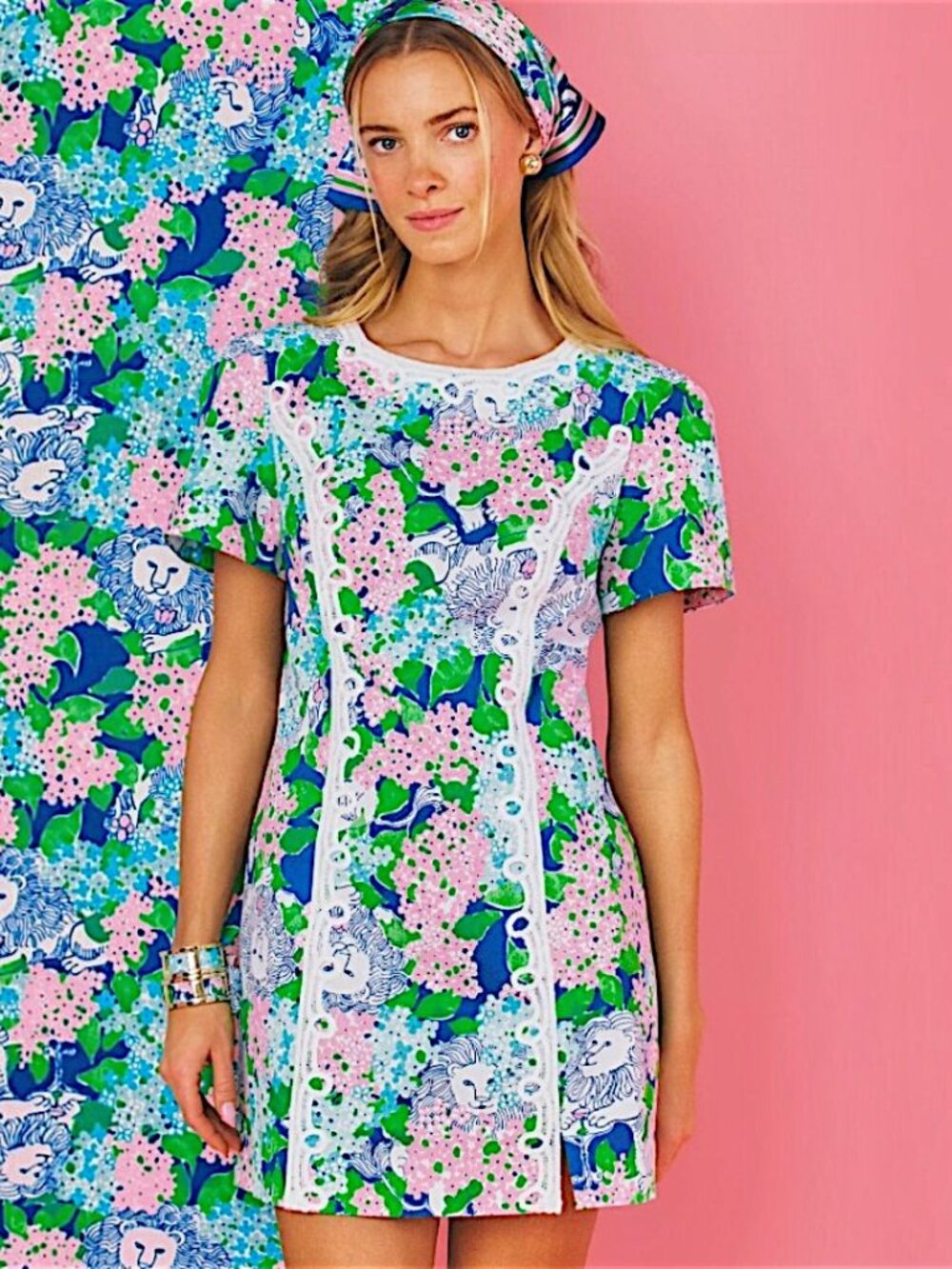 Lilly Pulitzer Salem Shift Romper in Starlight Navy/Lydia The Lion NWT - Size 0